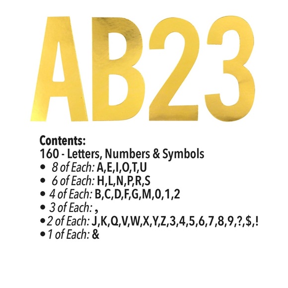 New Bundle of 2 ArtSkills 2" Gold Foil Number and Letter Stickers for Crafts - Picture 2 of 7